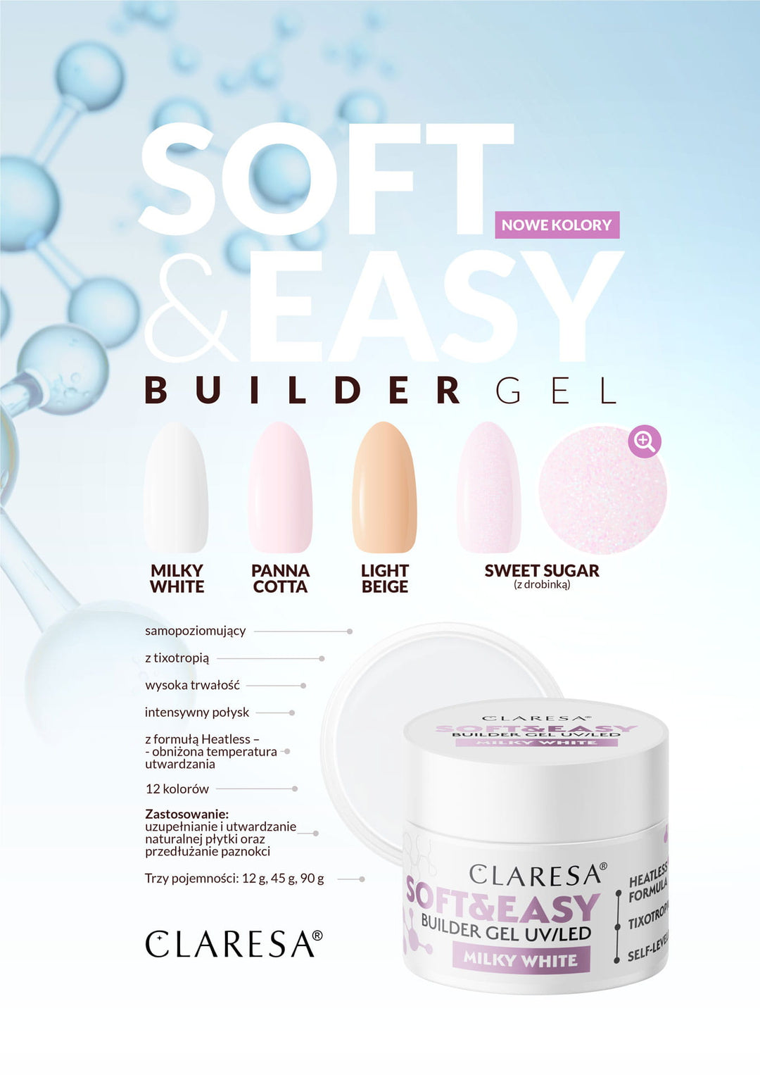 CLARESA SOFT&EASY BUILDER GEL Panna Cotta 45 g