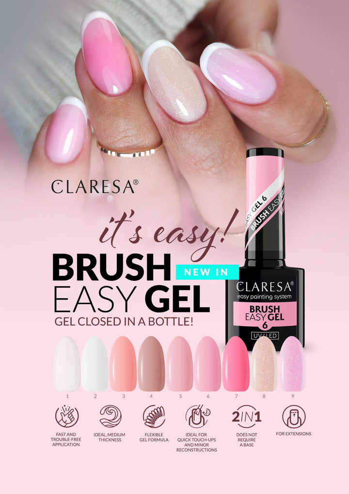 Gelis su teptuku Brush Easy Gel Claresa 98