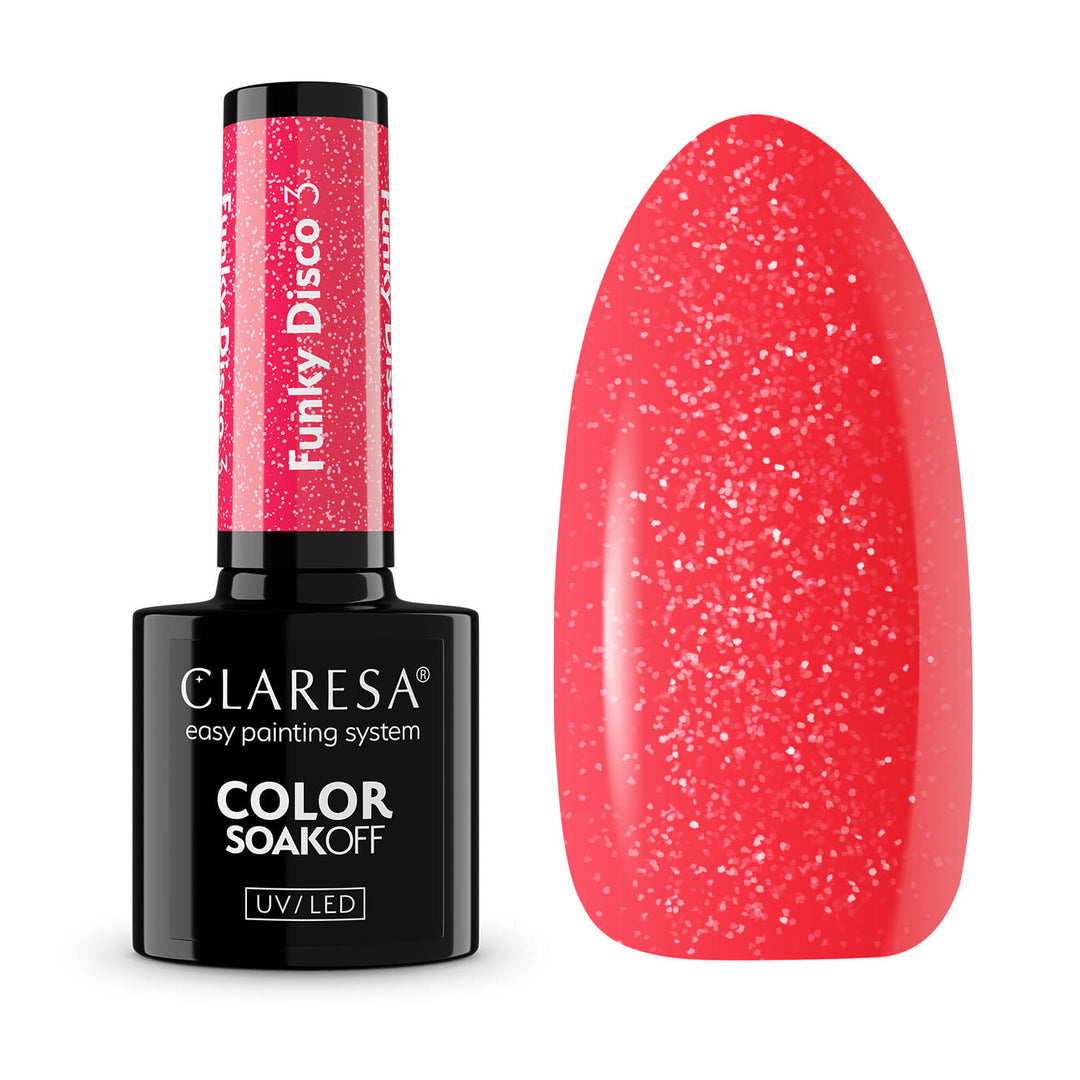 Gelinis lakas CLARESA Funky disco 3 Coral twist