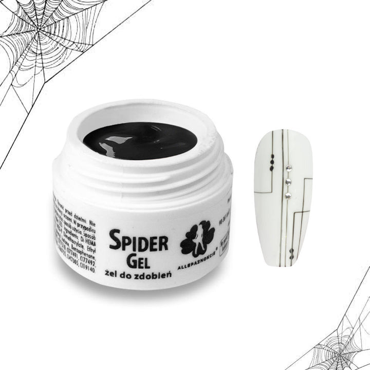 Spider Gelis nagų dekoravimui, juodas 3 ml