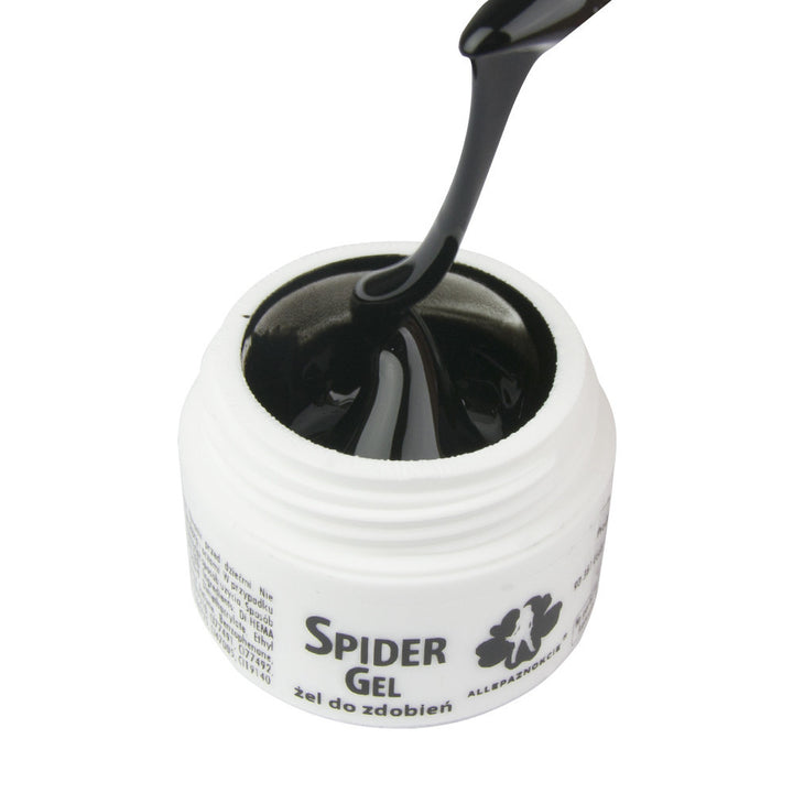 Spider Gelis nagų dekoravimui, juodas 3 ml